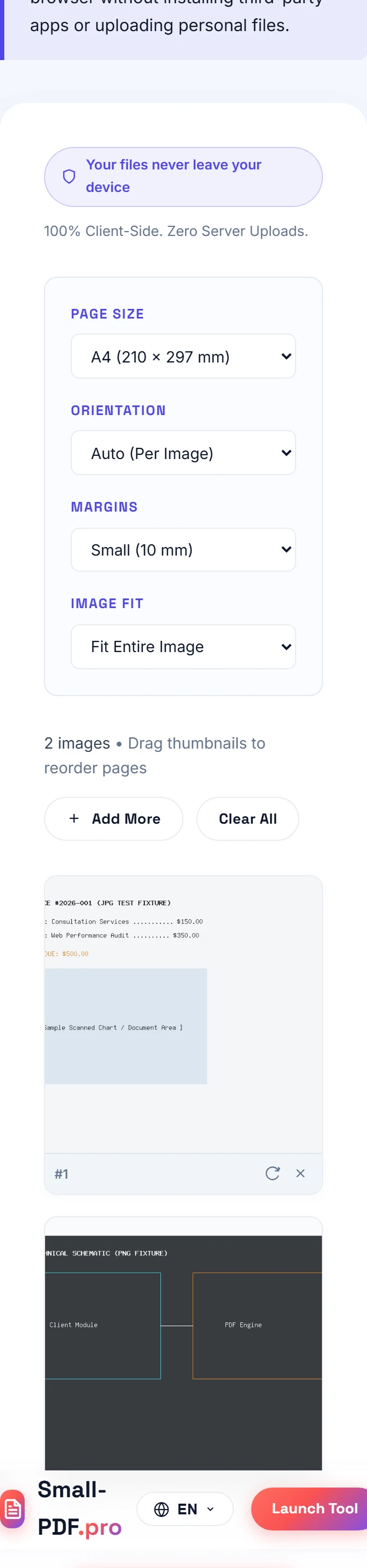 Figure 3: Managing touch photo queues and setting reading order before export.