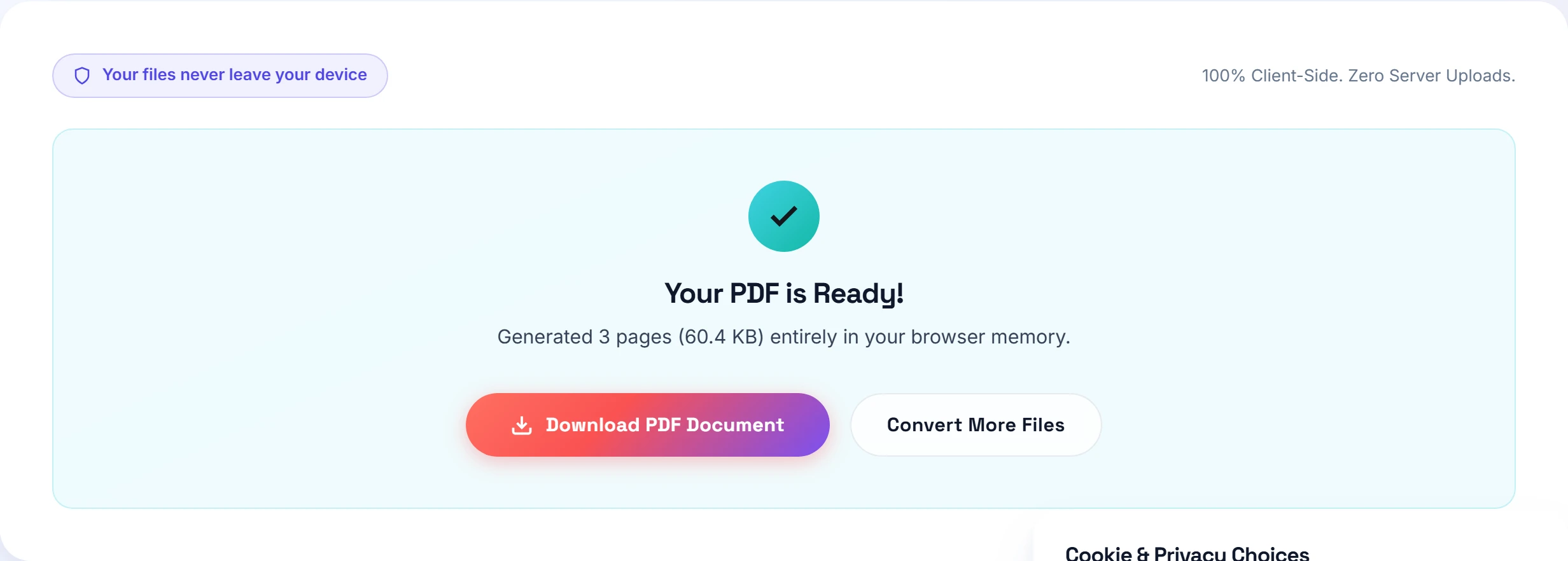 Figure 3: Achieving under-5MB file sizes suitable for corporate email and legal portal submission.